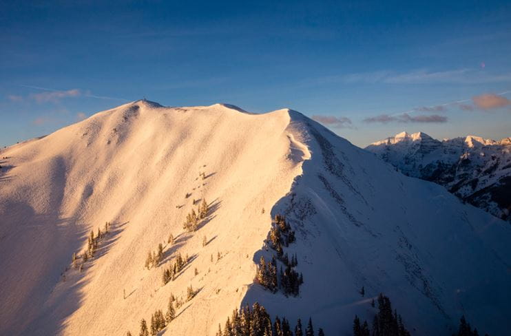 Highland Bowl catches the first light of dawn