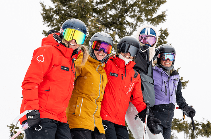 Family in private group lesson with Aspen Snowmass instructors 