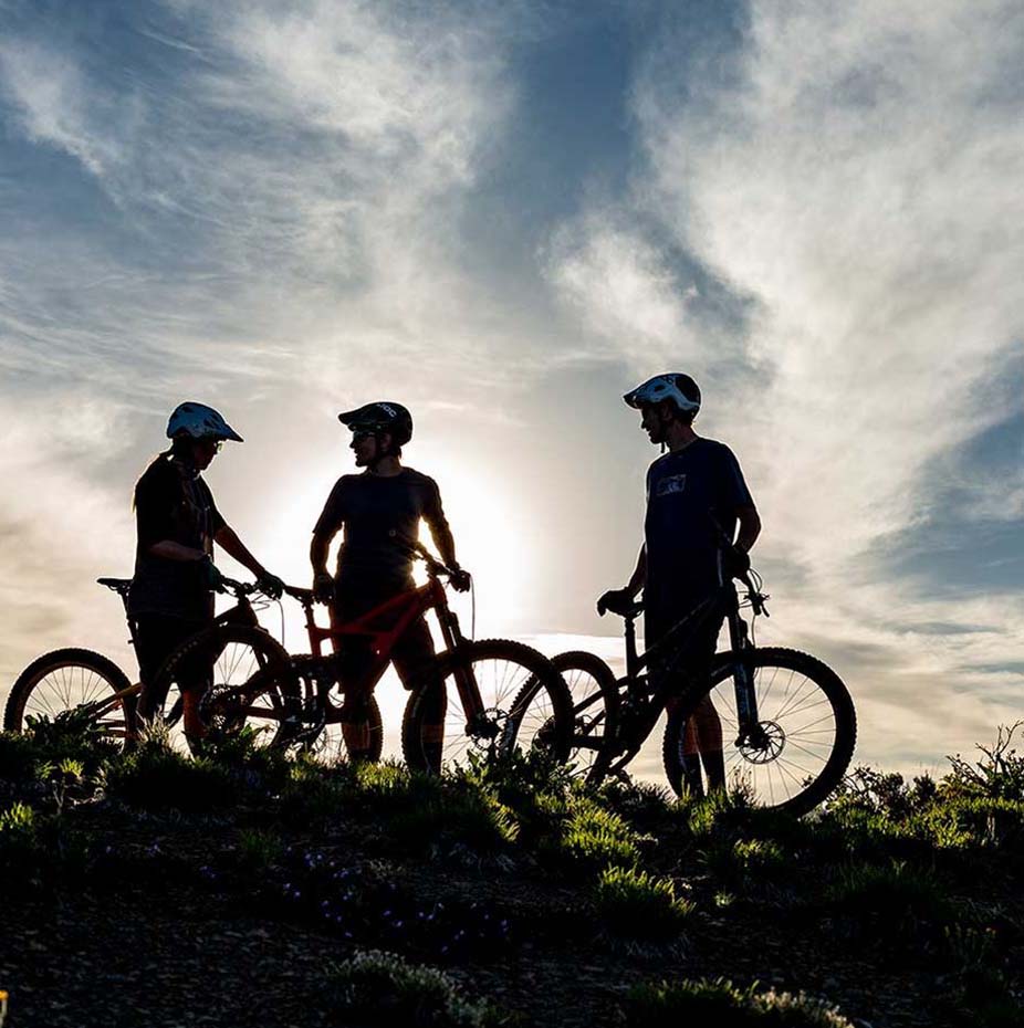 Mountain top biking group