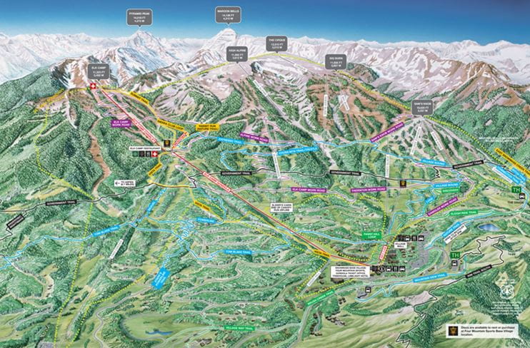 Aspen Mountain Previews New Hand-Painted Trail Map - Powder
