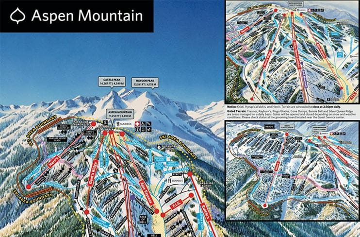 Aspen Mountain winter trail map