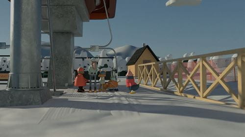 Animated ski lift safety demonstration